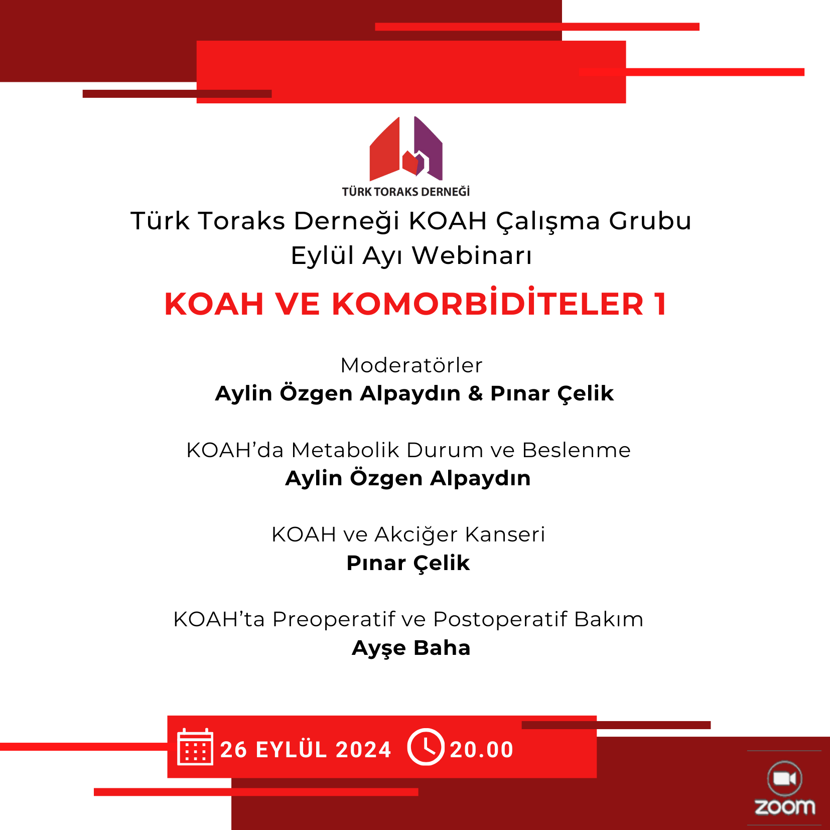 Türk Toraks Derneği KOAH Çalışma Grubu Eylül Ayı Webinar Duyurumuz: 