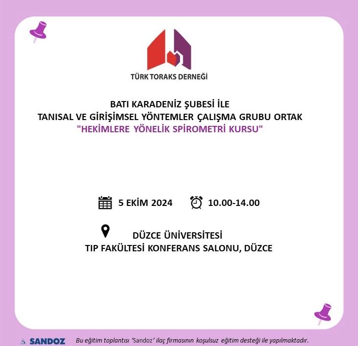 Türk Toraks Derneği Batı Karadeniz Şubesi ile Tanısal ve Girişimsel Yöntemler Çalışma Grubu Ortak 