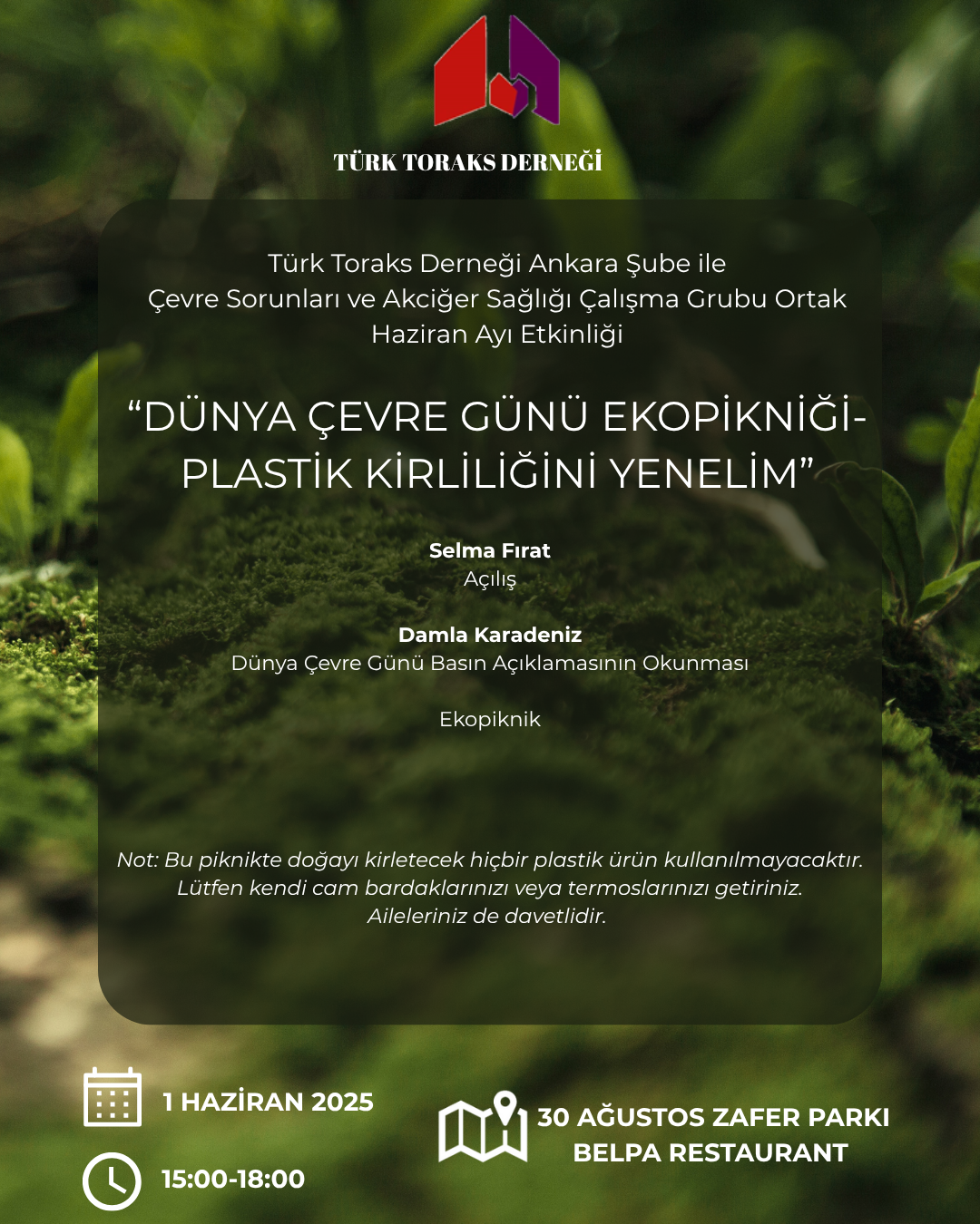 Türk Toraks Derneği Ankara Şubesi ile Çevre Sorunları ve Akciğer Sağlığı Çalışma Grubu Ortak Haziran Ayı Etkinliği: 