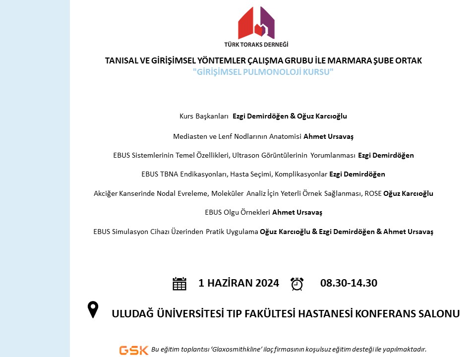 Türk Toraks Derneği Tanısal ve Girişimsel Yöntemler Çalışma Grubu ile Marmara Şube Ortak 