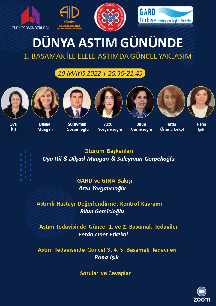 Türk Toraks Derneği, Türkiye Ulusal Alerji ve Klinik İmmünoloji Derneği, Türkiye Aile Hekimleri Uzmanlık Derneği ve GARD Türkiye Ortak Webinar Duyurumuz: 