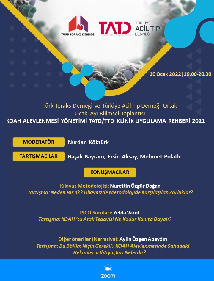 Türk Toraks Derneği ve Türkiye Acil Tıp Derneği Ortak Ocak Ayı Webinar Duyurumuz: 