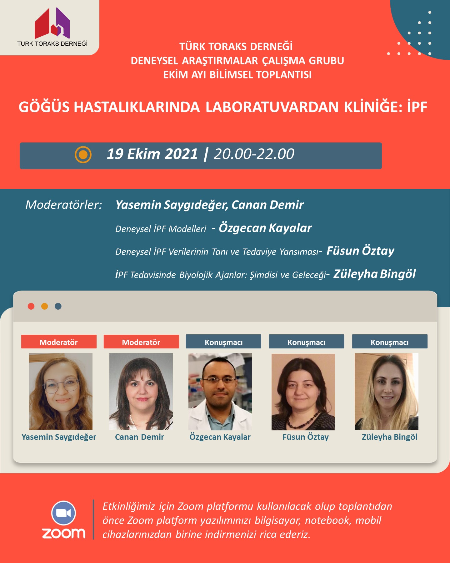 Türk Toraks Derneği Deneysel Araştırmalar Çalışma Grubu Ekim Ayı Webinar Duyurumuz: 