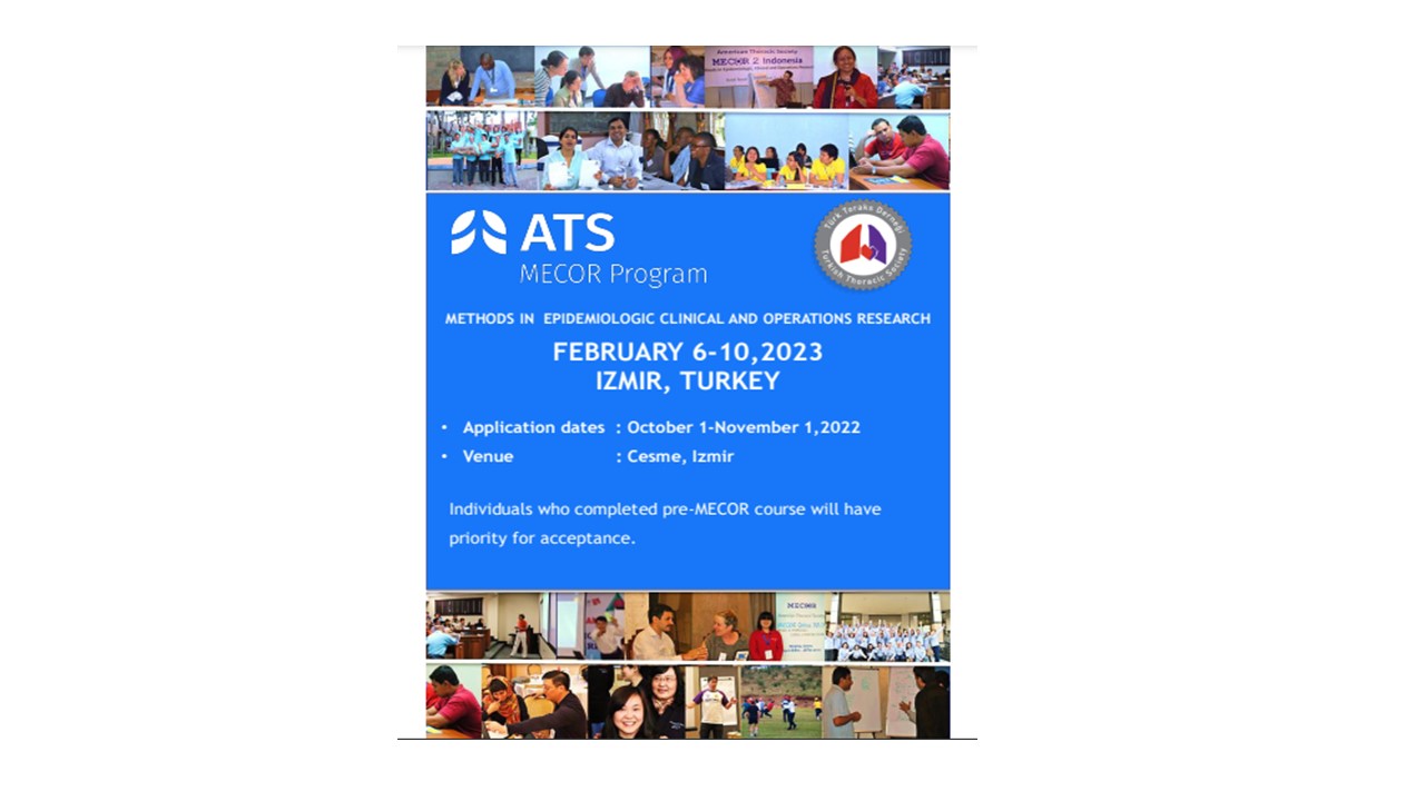 Ajandalarınıza 6-10 Şubat Tarihini 2023 MECOR (Methods In Epidemiologic, Clinical And Operations Research) Not Almayı Unutmayınız