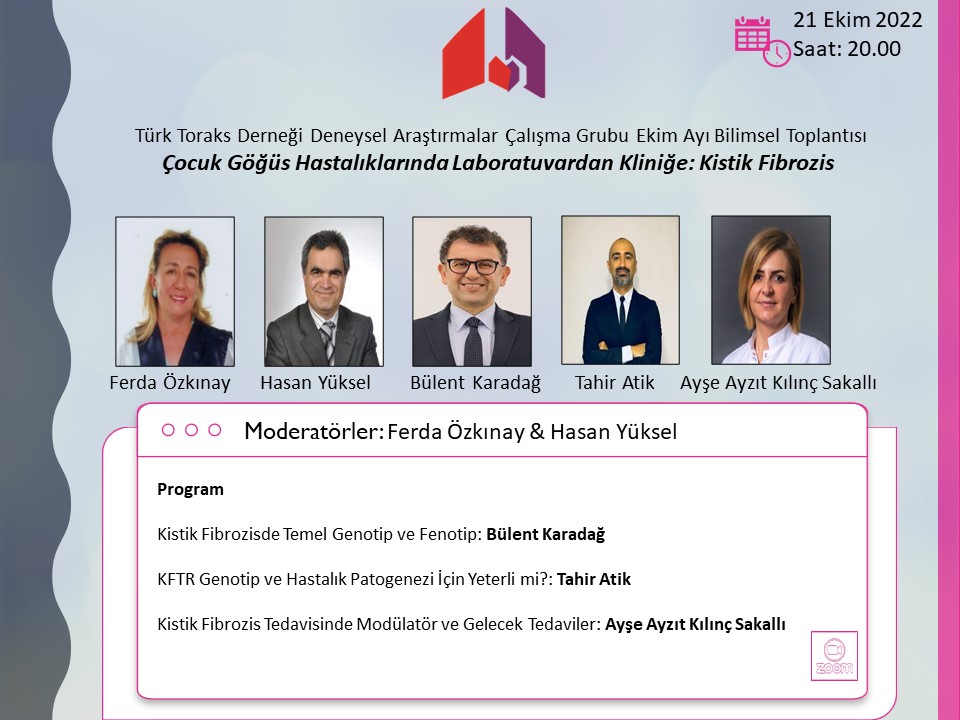 Türk Toraks Derneği Deneysel Araştırmalar Çalışma Grubu Ekim Ayı Webinar Duyurumuz: 