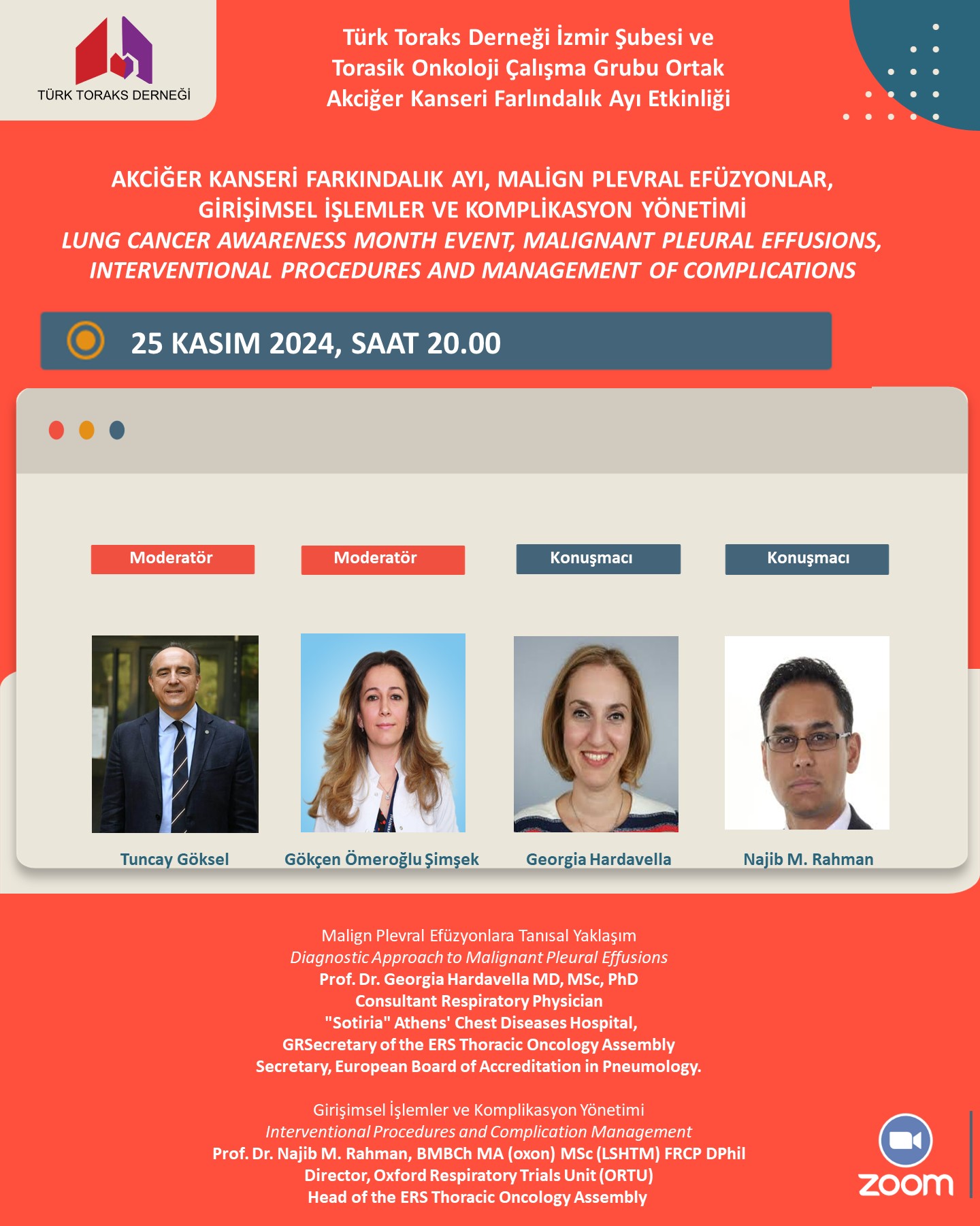 Türk Toraks Derneği Torasik Onkoloji Çalışma Grubu ve İzmir Şubesi Ortak Kasım Ayı Webinar Duyurumuz: 