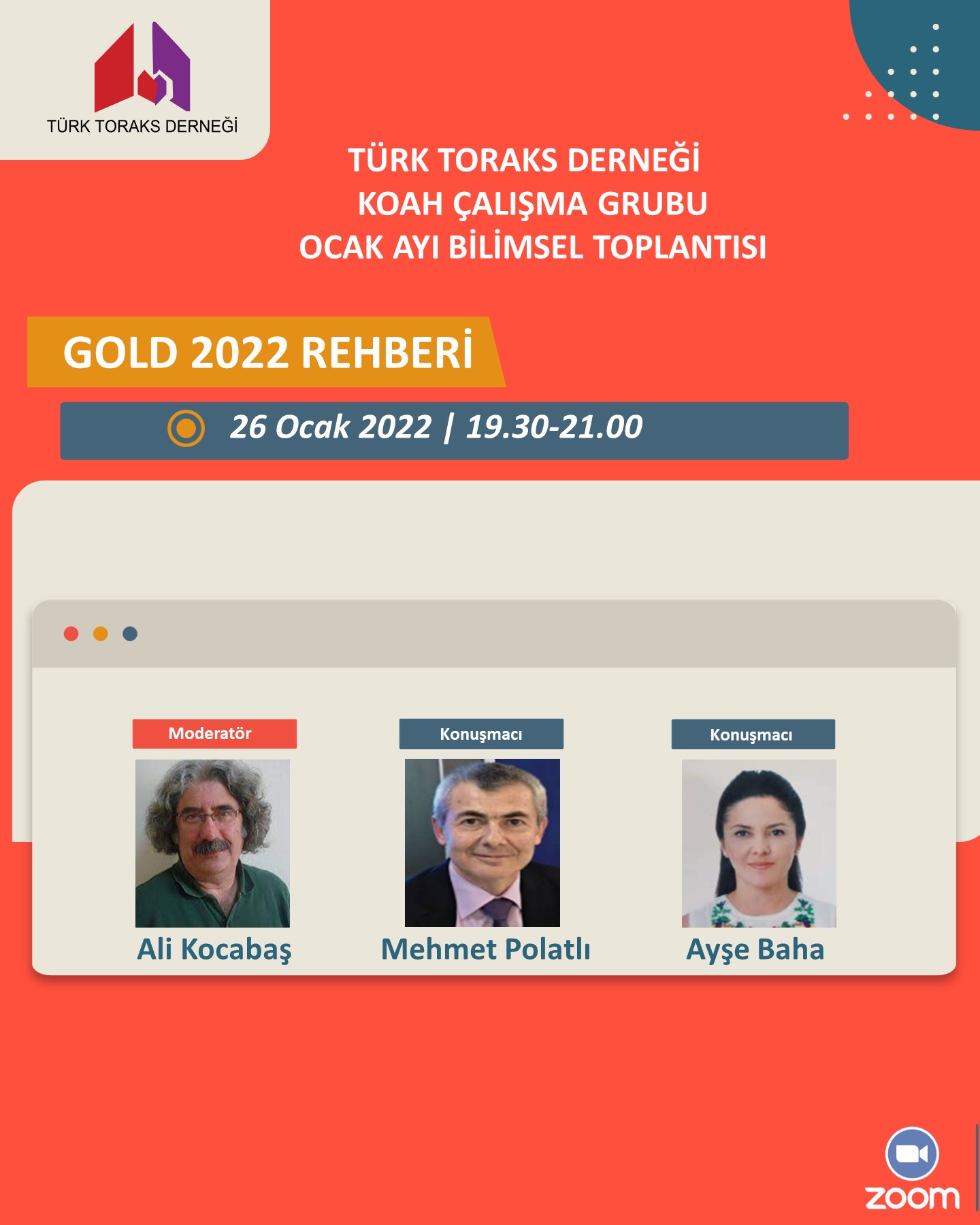 Türk Toraks Derneği KOAH Çalışma Grubu Ocak Ayı Webinar Duyurumuz: “GOLD 2022 Rehberi”