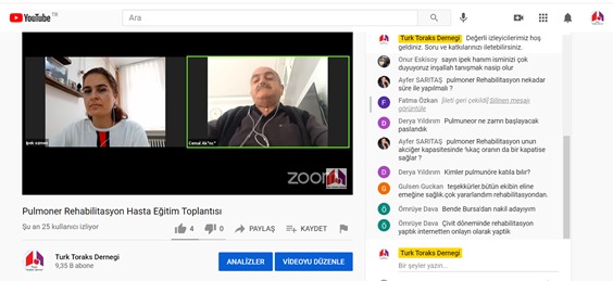 TTD Pulmoner Rehabilitasyon ve Kronik Bakım Çalışma Grubu Mart Ayı Webinarı 