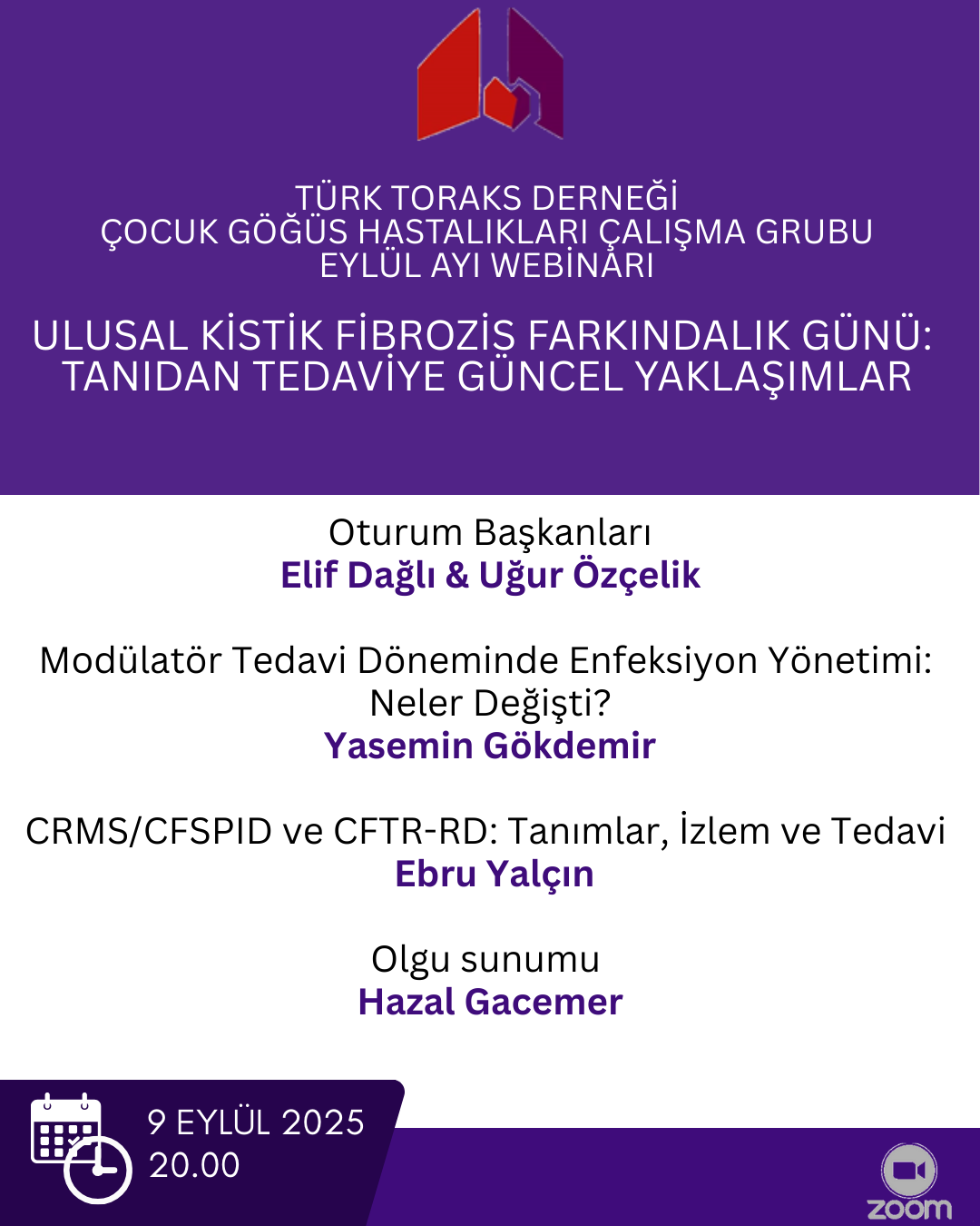 Türk Toraks Derneği Çocuk Göğüs Hastalıkları Çalışma Grubu Eylül Ayı Webinar Duyurumuz: 