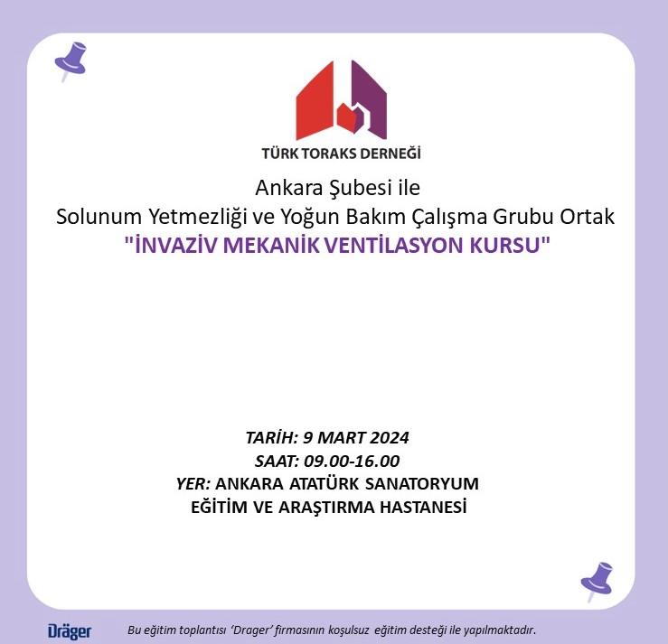Türk Toraks Derneği Ankara Şubesi ile Solunum Yetmezliği ve Yoğun Bakım Çalışma Grubu Ortak 