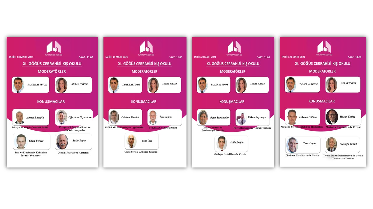''XI. TTD Göğüs Cerrahisi Kış Okulu'na'' Bekliyoruz