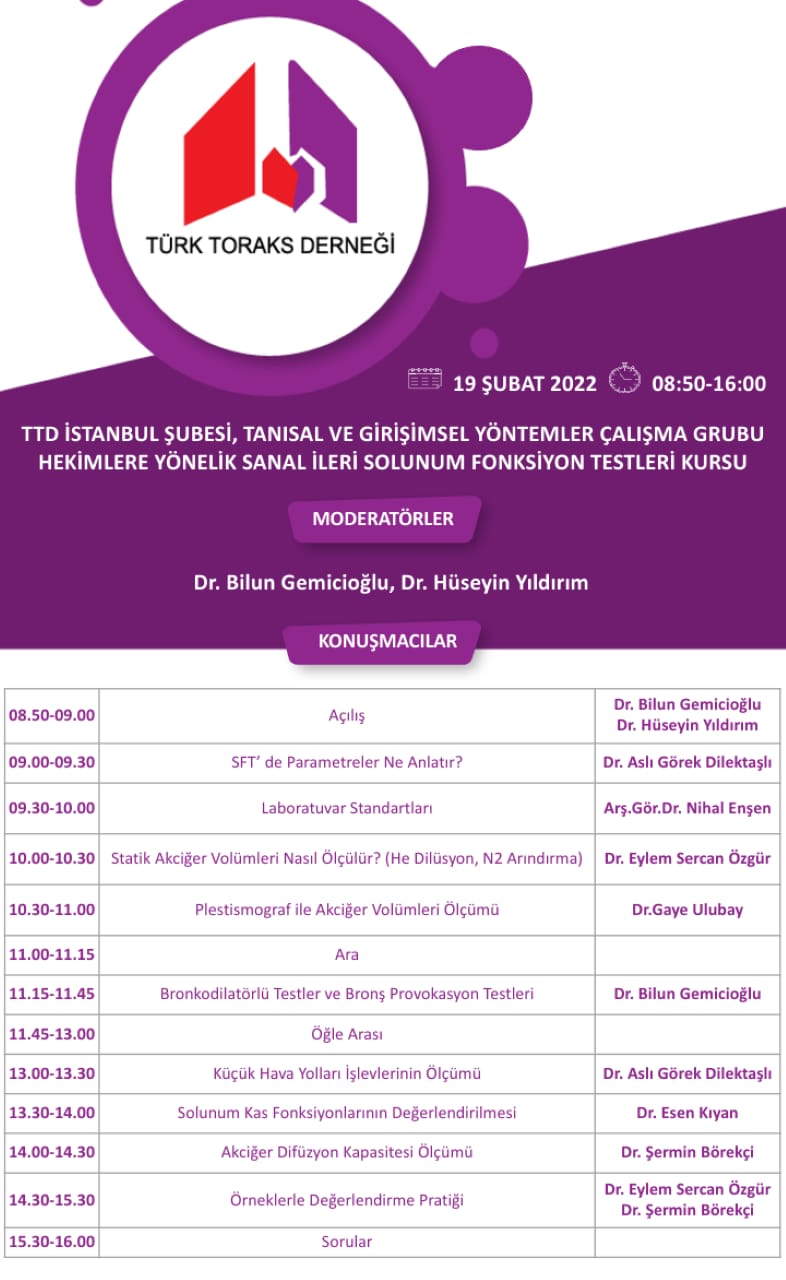 Türk Toraks Derneği İstanbul Şubesi ile Tanısal ve Girişimsel Yöntemler Çalışma Grubu Ortak 