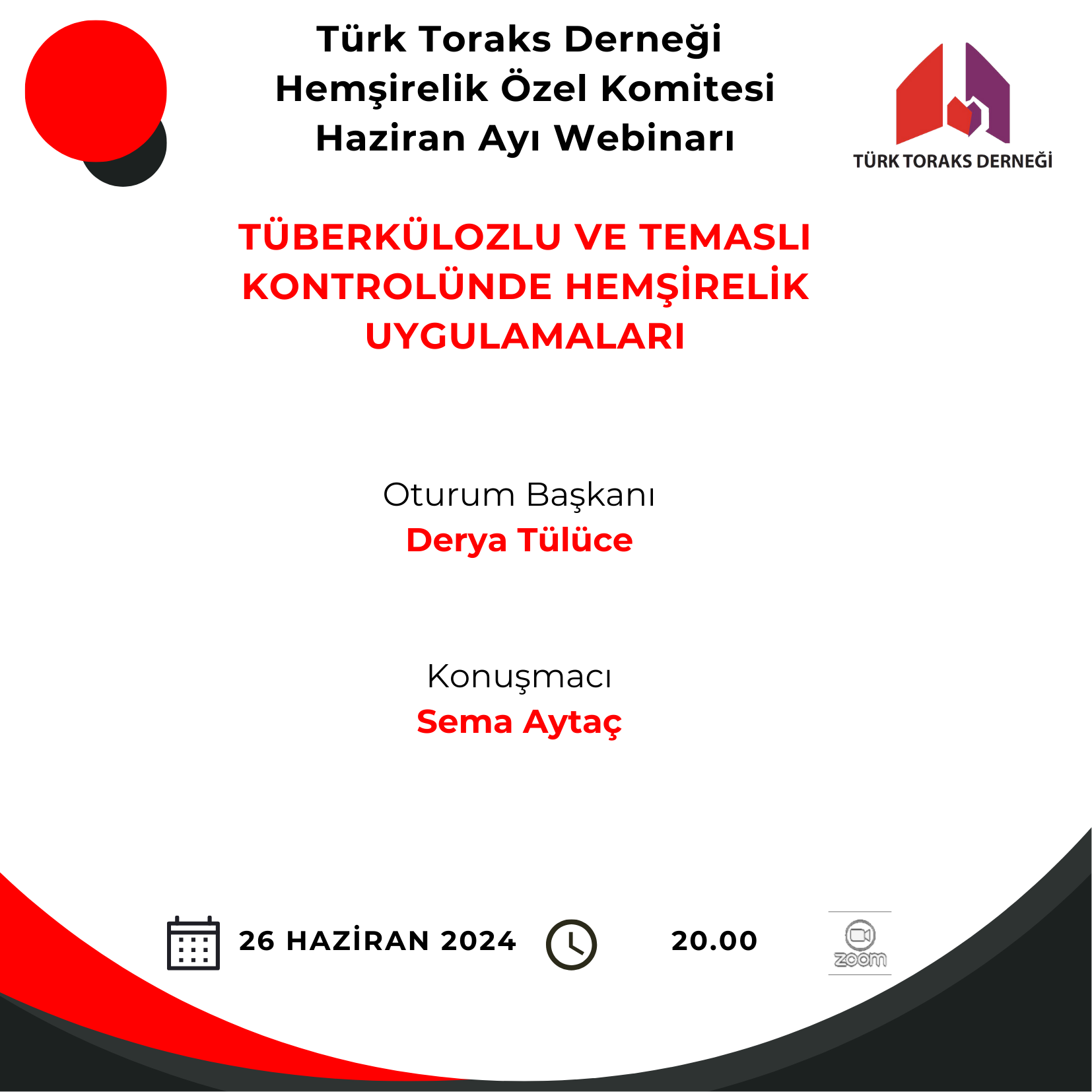 Türk Toraks Derneği Hemşirelik Özel Komitesi Haziran Webinar Duyurumuz: 