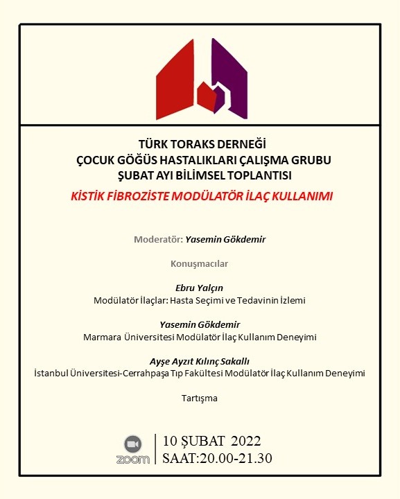 Türk Toraks Derneği Çocuk Göğüs Hastalıkları Çalışma Grubu Şubat Ayı Webinar Duyurumuz: 