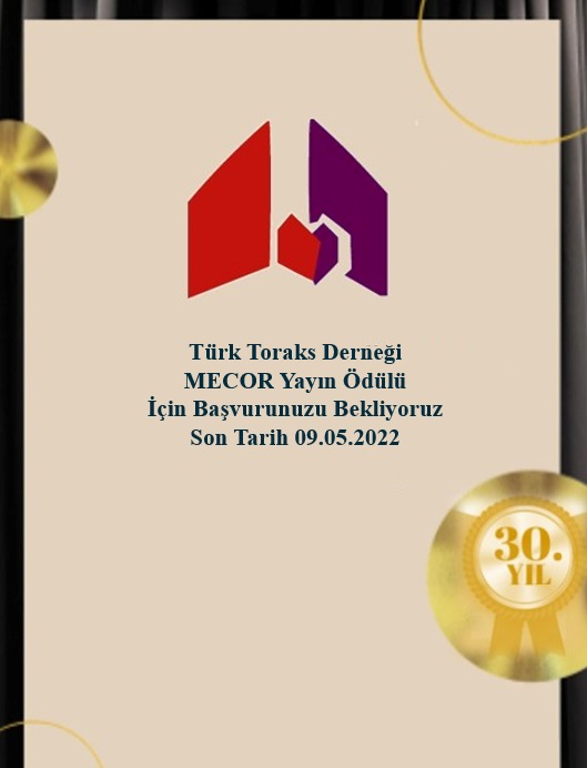 Türk Toraks Derneği MECOR Yayın Ödülü İçin Başvurunuzu Bekliyoruz