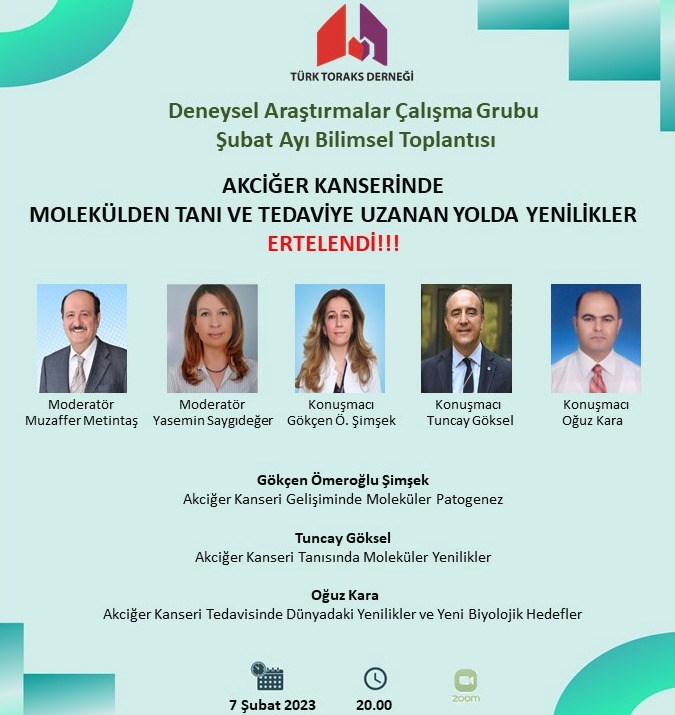 Türk Toraks Derneği Deneysel Araştırmalar Çalışma Grubu Şubat Ayı Webinarı 